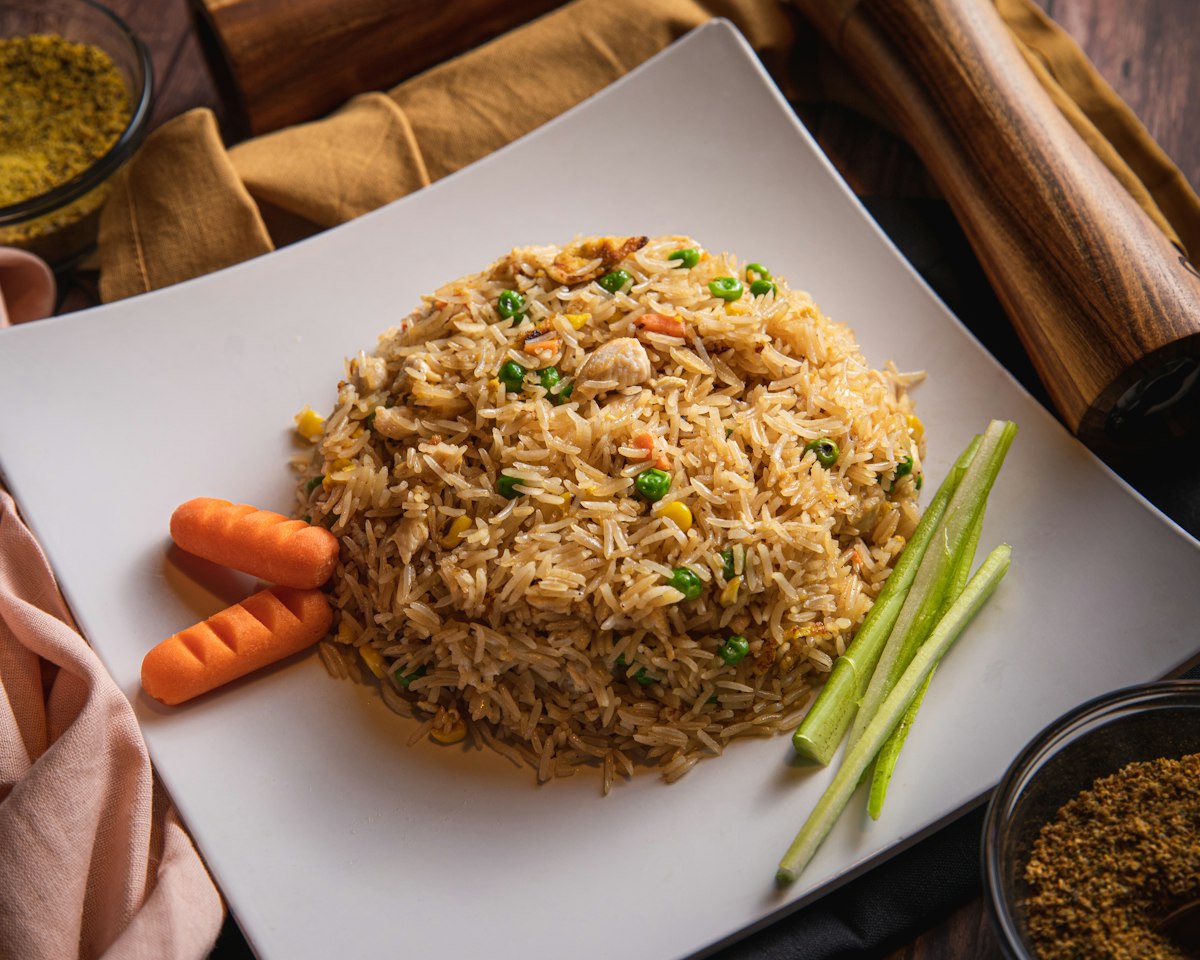 Rice plate with vegetables